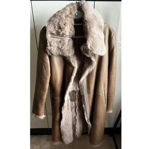 Zara studio limited edition reversible shelling fur coat in beige ❤️ real fur - Picture 7 of 8